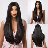 Straight Long Hair Lace Wig - Anellace